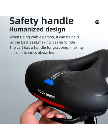 Siodełko rowerowe rockbros aq-6090b - czarno-niebieskie