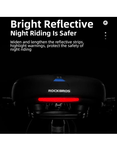 Siodełko rowerowe rockbros aq-6090b - czarno-niebieskie