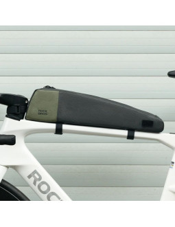 Torba rowerowa rockbros db005 na górną rórę ramy 0,9l - czarno-zielona 2