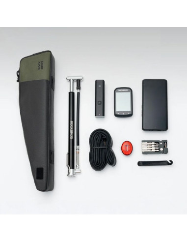 Torba rowerowa rockbros db005 na górną rórę ramy 0,9l - czarno-zielona