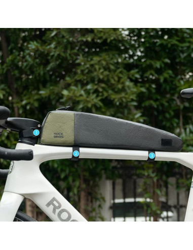 Torba rowerowa rockbros db005 na górną rórę ramy 0,9l - czarno-zielona