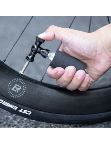 Pompka co₂ rockbros głowica zawór ze stopu aluminium bez naboju kompatybilna z presta/schrader - czarna