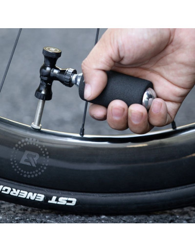 Pompka co₂ rockbros głowica zawór ze stopu aluminium bez naboju kompatybilna z presta/schrader - czarna