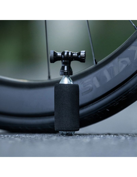 Pompka co₂ rockbros głowica zawór ze stopu aluminium bez naboju kompatybilna z presta/schrader - czarna