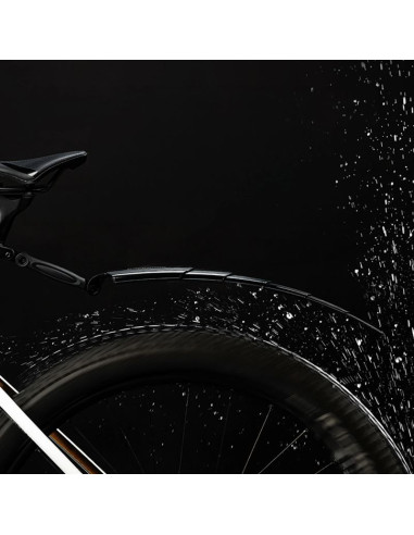 Zestaw błotników rowerowych rockbros fk-810 składane teleskopowe - czarny