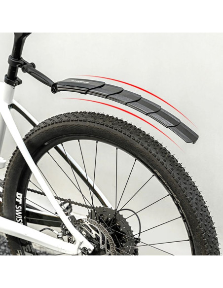 Zestaw błotników rowerowych rockbros fk-810 składane teleskopowe - czarny