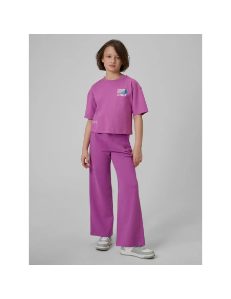 T-shirt loose z nadrukiem dziewczęc 4f 4fjrss26ttshf3827-51s