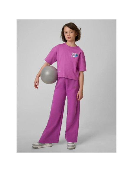 T-shirt loose z nadrukiem dziewczęc 4f 4fjrss26ttshf3827-51s