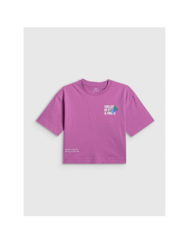 T-shirt loose z nadrukiem dziewczęc 4f 4fjrss26ttshf3827-51s