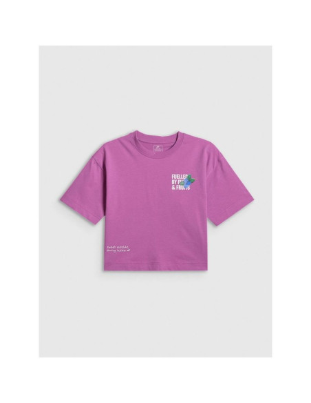 T-shirt loose z nadrukiem dziewczęc 4f 4fjrss26ttshf3827-51s