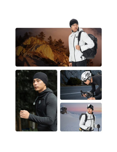 Czapka rockbros ydm002 tencel + wełna rozmiar uniwersalny - czarna