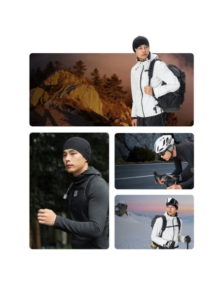 Czapka rockbros ydm002 tencel + wełna rozmiar uniwersalny - czarna