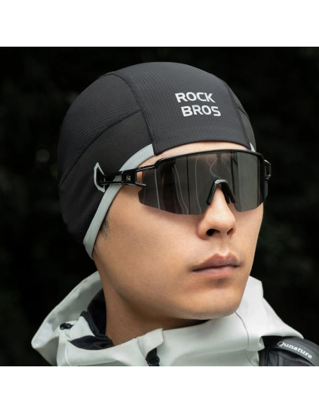Czapka rowerowa rockbros m016 zimowa wiatroodporna rozmiar 54-61 cm - czarna