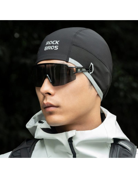 Czapka rowerowa rockbros m016 zimowa wiatroodporna rozmiar 54-61 cm - czarna