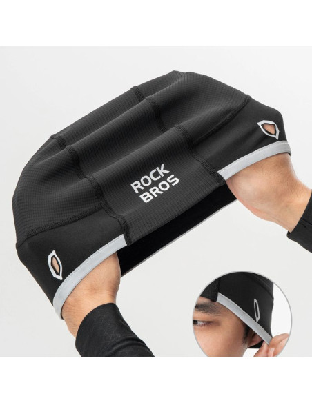 Czapka rowerowa rockbros m016 zimowa wiatroodporna rozmiar 54-61 cm - czarna