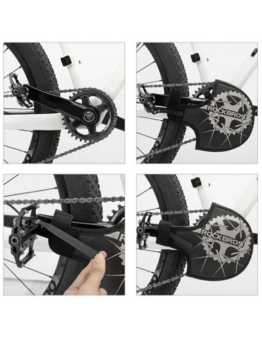 Osłona transportowa na mechanizm korbowy rockbros d76 - czarno-szara