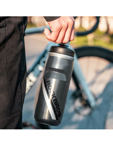 Bidon termiczny rockbros rowerowy 620 ml bez bpa - gradient czarny