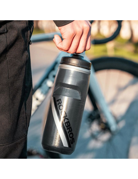 Bidon termiczny rockbros rowerowy 620 ml bez bpa - gradient czarny