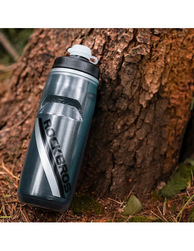Bidon termiczny rockbros rowerowy 620 ml bez bpa - gradient czarny