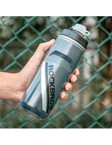 Bidon termiczny rockbros rowerowy 620 ml bez bpa - gradient czarny