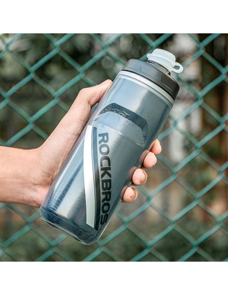 Bidon termiczny rockbros rowerowy 620 ml bez bpa - gradient czarny