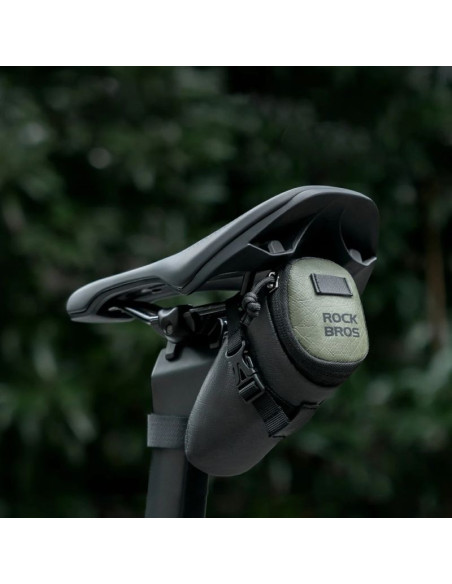 Torba rowerowa rockbros db006 podsiodłowa 0,2l - czarno-zielona