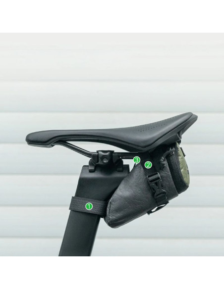 Torba rowerowa rockbros db006 podsiodłowa 0,2l - czarno-zielona