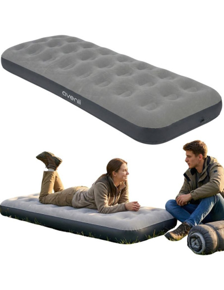 Materac flokowany 1-osobowy szary 191x73x22cm 24637