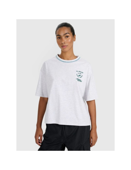 T-shirt oversize z nadrukiem damski 4f 4frss25ttshf2979-26m