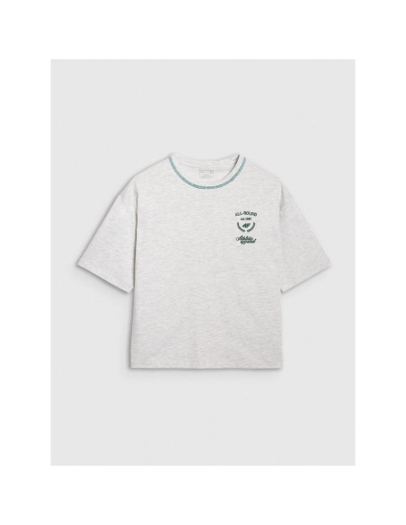 T-shirt oversize z nadrukiem damski 4f 4frss25ttshf2979-26m