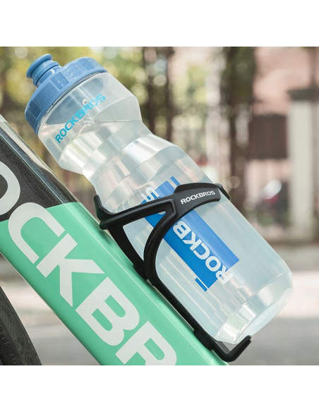 Bidon rowerowy rockbros 750 ml - przezroczysty z niebieskim ustnikiem