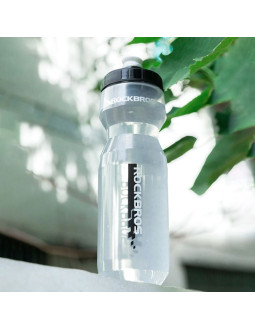 Bidon rowerowy rockbros 750 ml - przezroczysty z czarnym ustnikiem 2