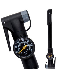 Pompka rowerowa mini z manometrem 120psi (8bar) czarna dunlop