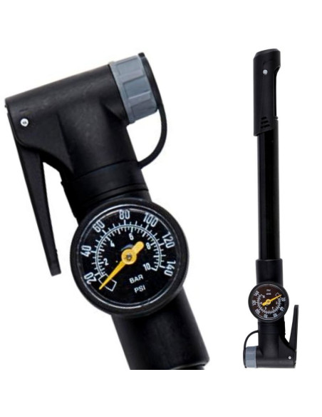 Pompka rowerowa mini z manometrem 120psi (8bar) czarna dunlop