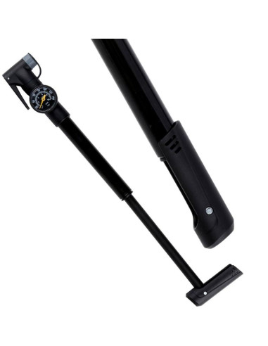 Pompka rowerowa mini z manometrem 120psi (8bar) czarna dunlop
