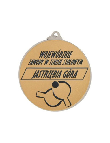 Medal srebrny- biegi - medal stalowy z grawerem na laminacie