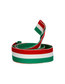 Wstążka 20 mm - zielono - biało - czerwona