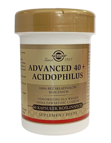 Advanced 40+ Acidophilus - Jelitowa Flora Bakteryjna Bez Kartonika (60 Kaps.)
