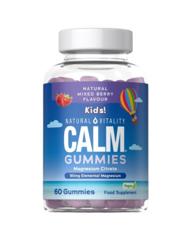 Calm Kids Magnesium, Smak Malinowo-Truskawkowy (60 Żelek)