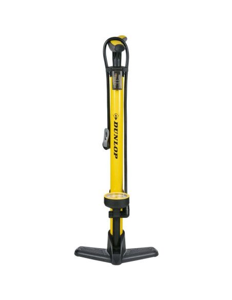 Pompka warsztatowo rowerowa dunlop 230psi (16bar) z manometrem żółty