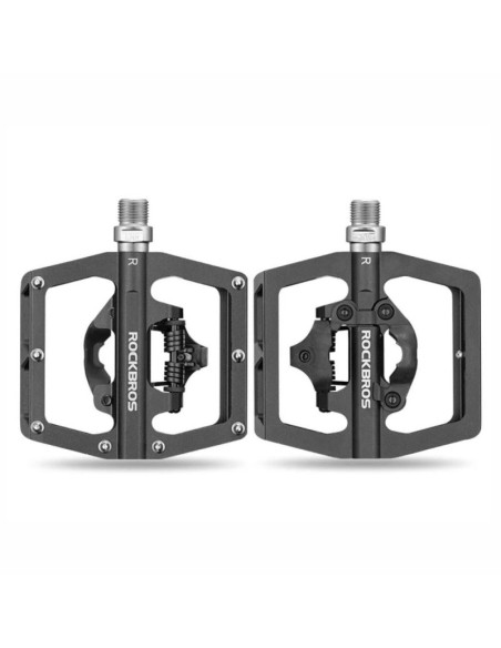Zestaw pedałów rowerowych rockbros pd15-bk ze stopu aluminium - czarne