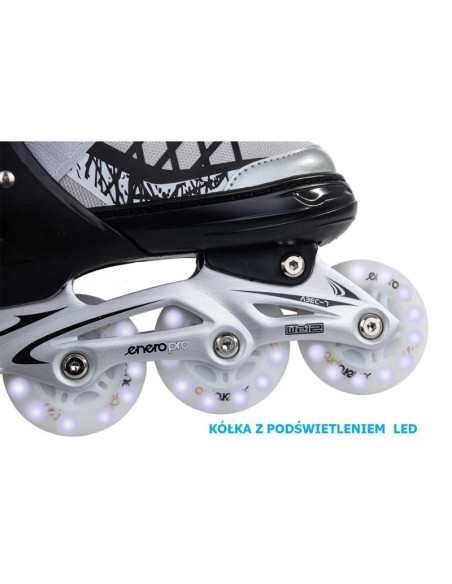Łyżworolki-wrotki-łyżwy 4w1 enero pro led 26-29 szare