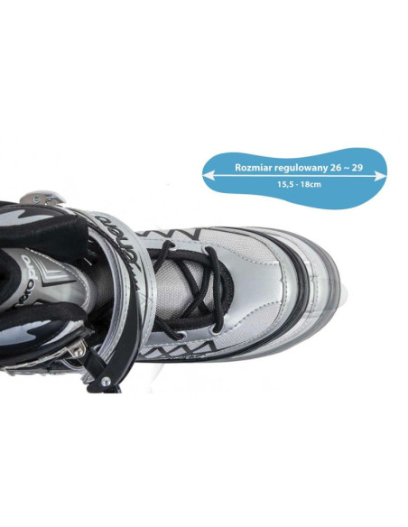 Łyżworolki-wrotki-łyżwy 4w1 enero pro led 26-29 szare