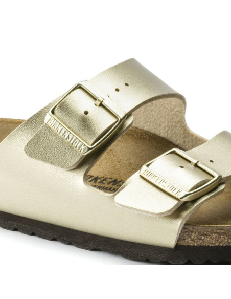 Klapki damskie birkenstock arizona birko-flor gold złote regular szerokie (1016110)