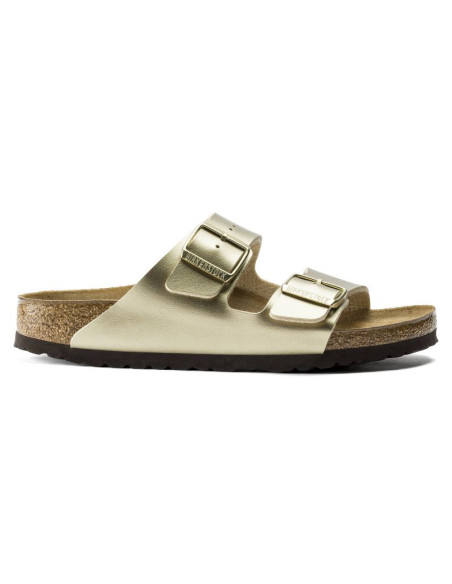 Klapki damskie birkenstock arizona birko-flor gold złote regular szerokie (1016110)