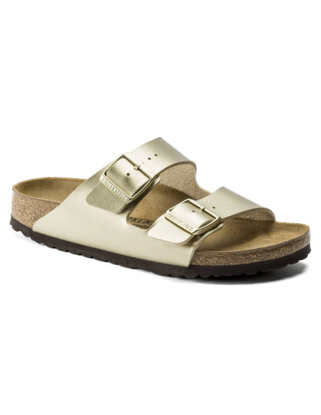 Klapki damskie birkenstock arizona birko-flor gold złote regular szerokie (1016110)