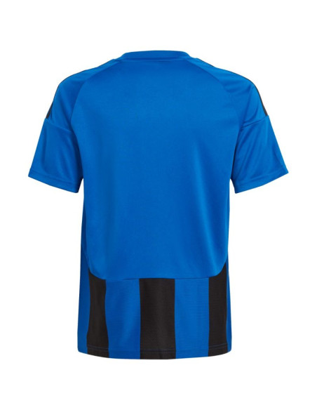 Koszulka dla dzieci adidas striped 24 jersey niebiesko-czarna iw2136