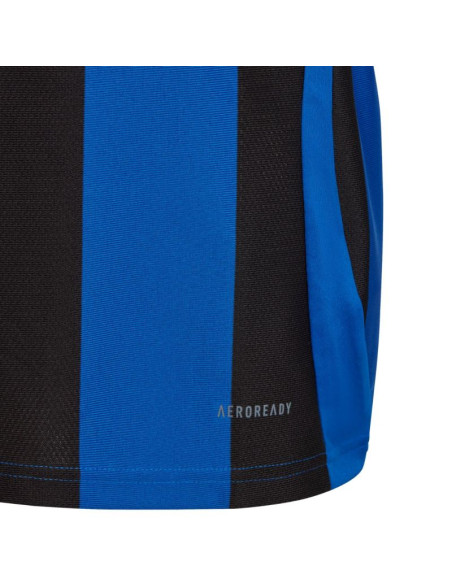 Koszulka dla dzieci adidas striped 24 jersey niebiesko-czarna iw2136