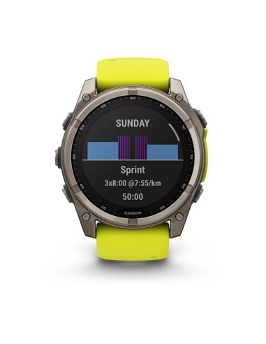 Zegarek garmin fenix 8 solar sapphire titanium amp yellow/graphite
