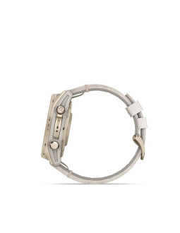 Garmin fenix 8 43mm amoled sapphire tytan soft gold ze skórzanym paskiem limestone 2
